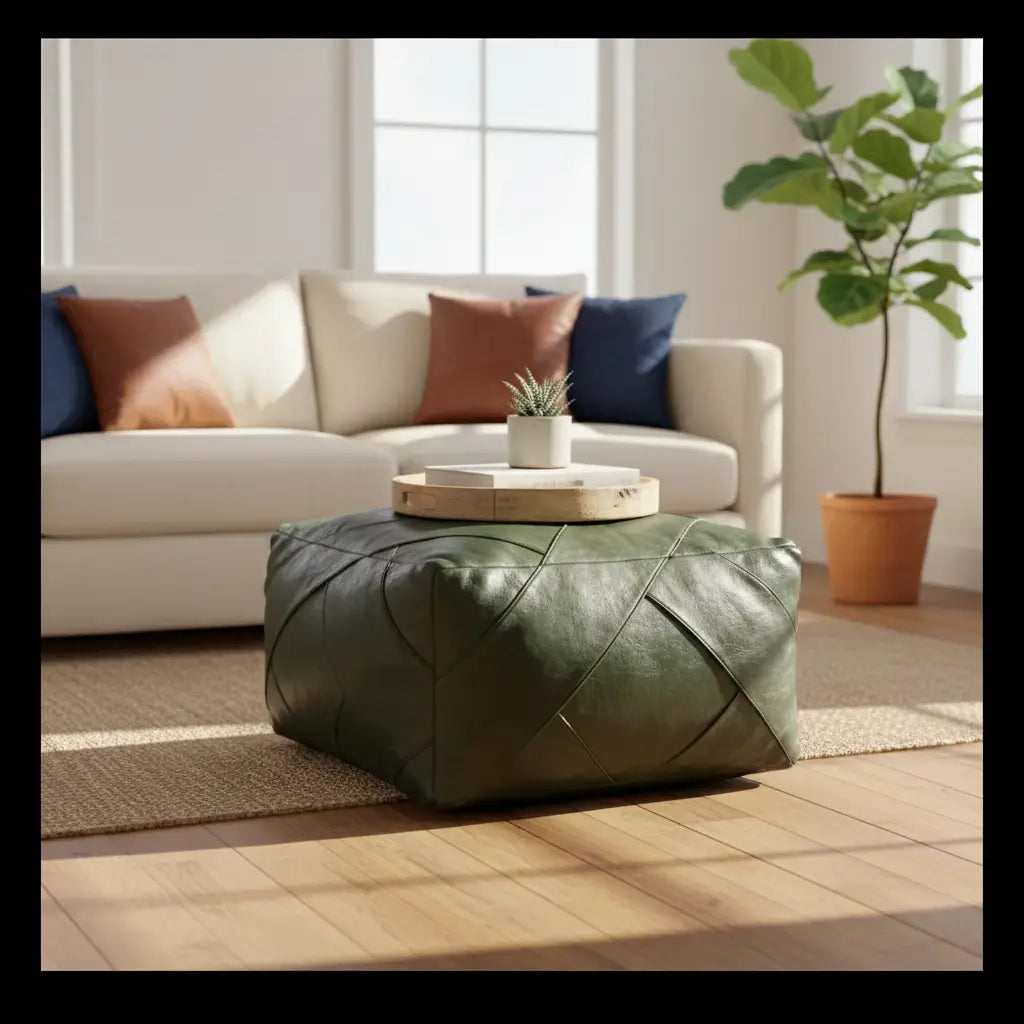 How to Style Your Moroccan Zellige Mosaic Ottoman in Your Living Room