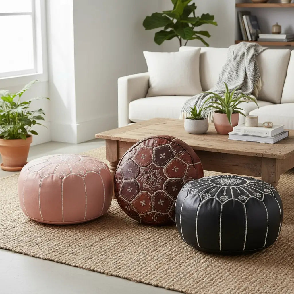 The Moroccan Leather Ottoman Trend: Why Everyone’s Adding These Handcrafted Pieces to Their Homes