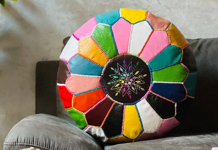 Multi tone Leather Ottomans