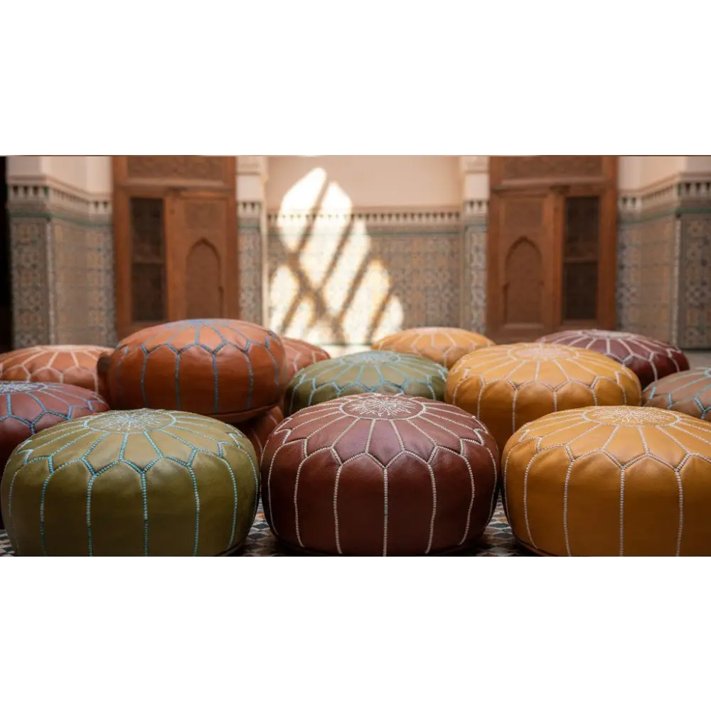 Customized Dual Tone Moroccan Ottoman - Traditional Design