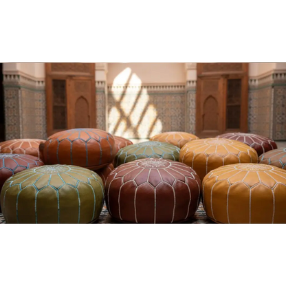 Customized Dual Tone Moroccan Ottoman - Traditional Design