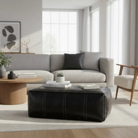 Black Rectangular Ottoman - Compact Proportions
