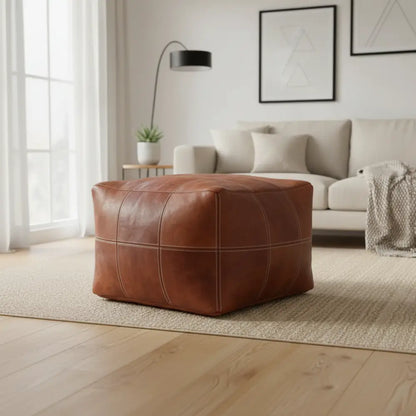 Moroccan Ottoman in Modern Living Room