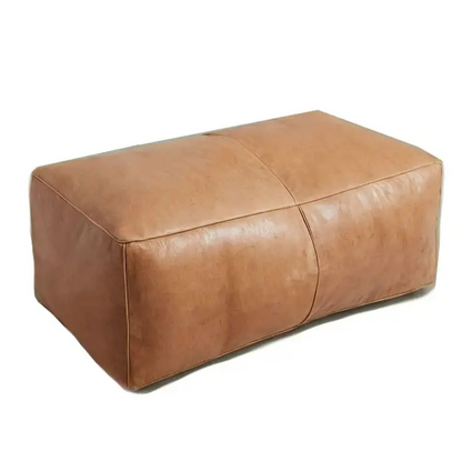 Universal Rectangular Leather Ottoman - Undyed